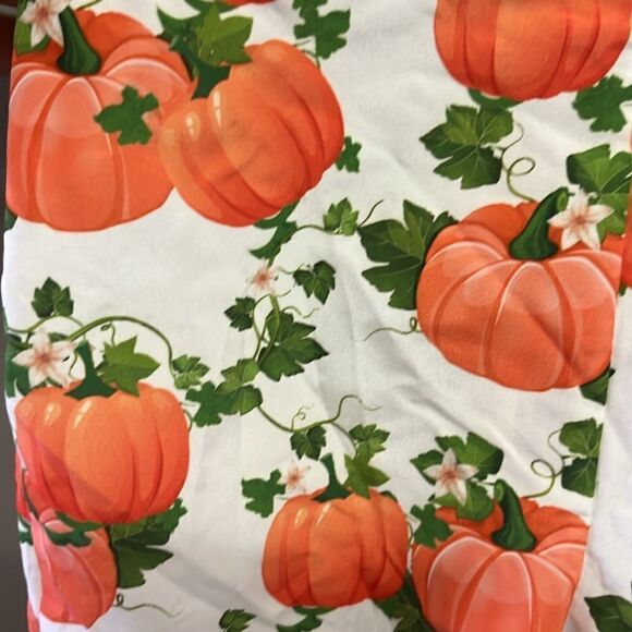 Pumpkin Girls Sleeveless Ruffles Pull-On Fall Pattern Overalls *see measurements - Picture 6 of 11